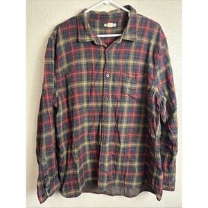 Carbon 2 Cobalt Plaid Shirts Men's Size 2XL Long Sleeve Button Up Soft Preppy